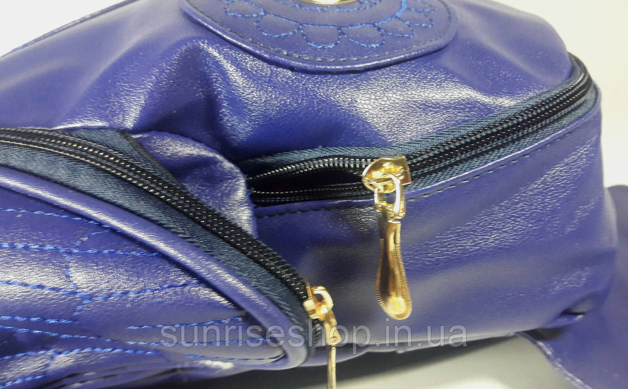 Рюкзак молодіжний для дівчинки "Сова" шкірозамінник синій - фото 8 - id-p660299031