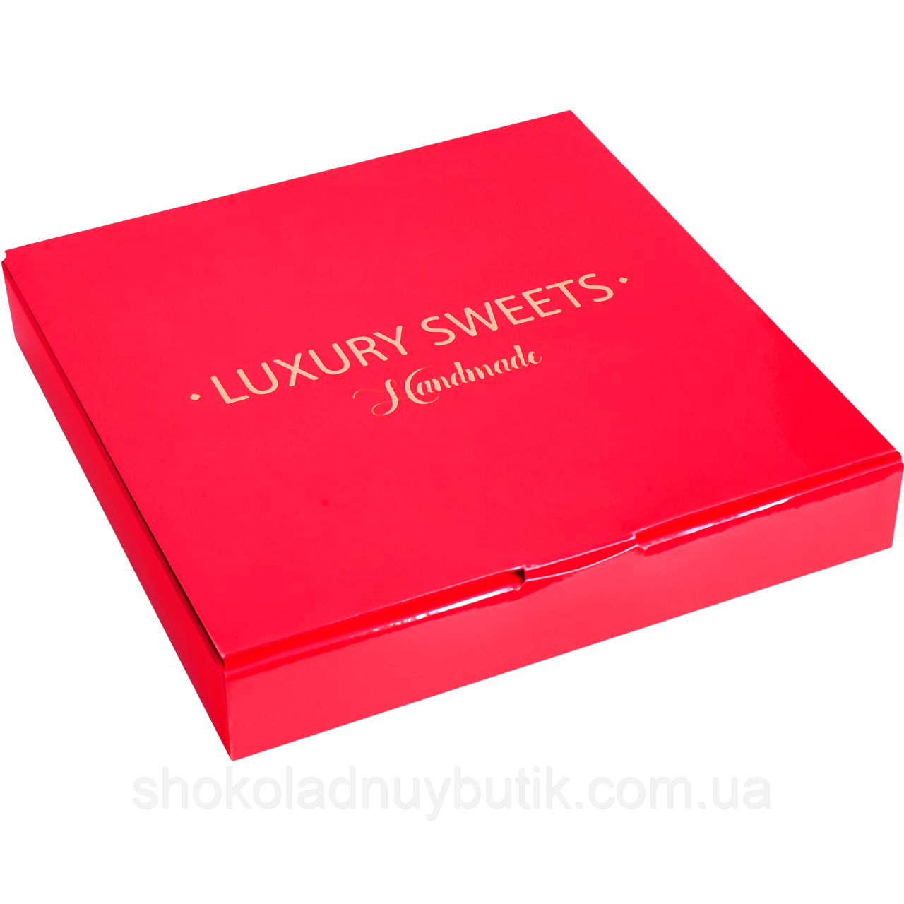 Коробочка с конфетами ручной работы красная"Luxury Sweets Handmade", 300 г.