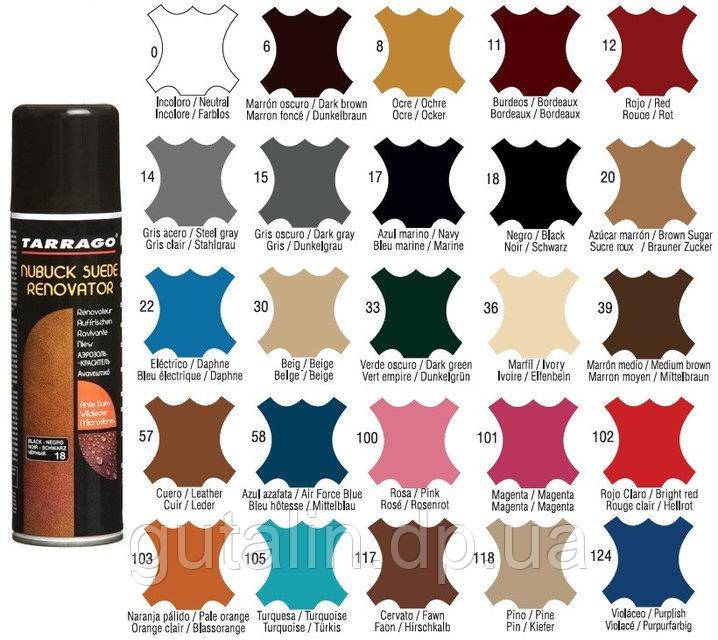 Восстанавливающая спрей-краска Tarrago Nubuck Suede Renovator 250 мл цвет стальной (14)