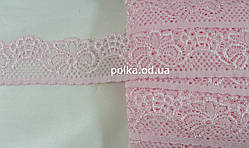 Мереживо, ширина 3.5 см, колір рожевий/блакитний/білий