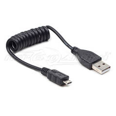 Кабель USB 2.0 — micro USB, спіральний, 0.6 м