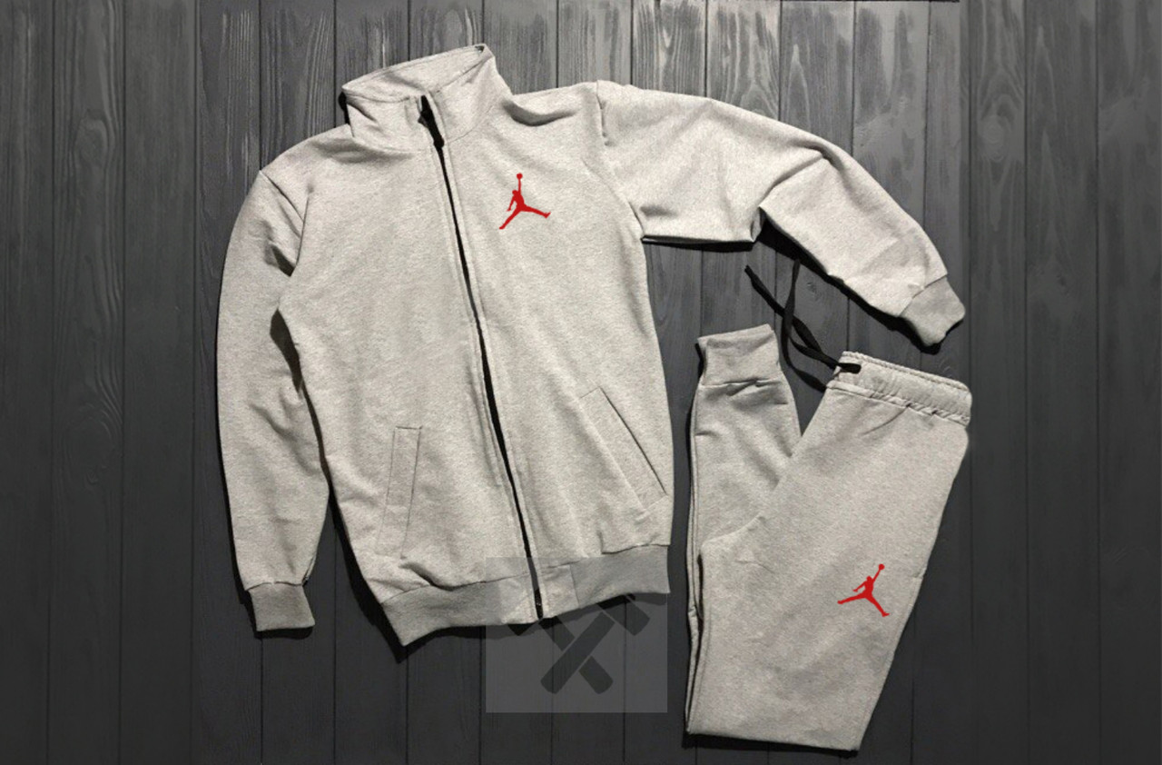 Спортивний костюм Jordan сірого кольору (люкс) XS