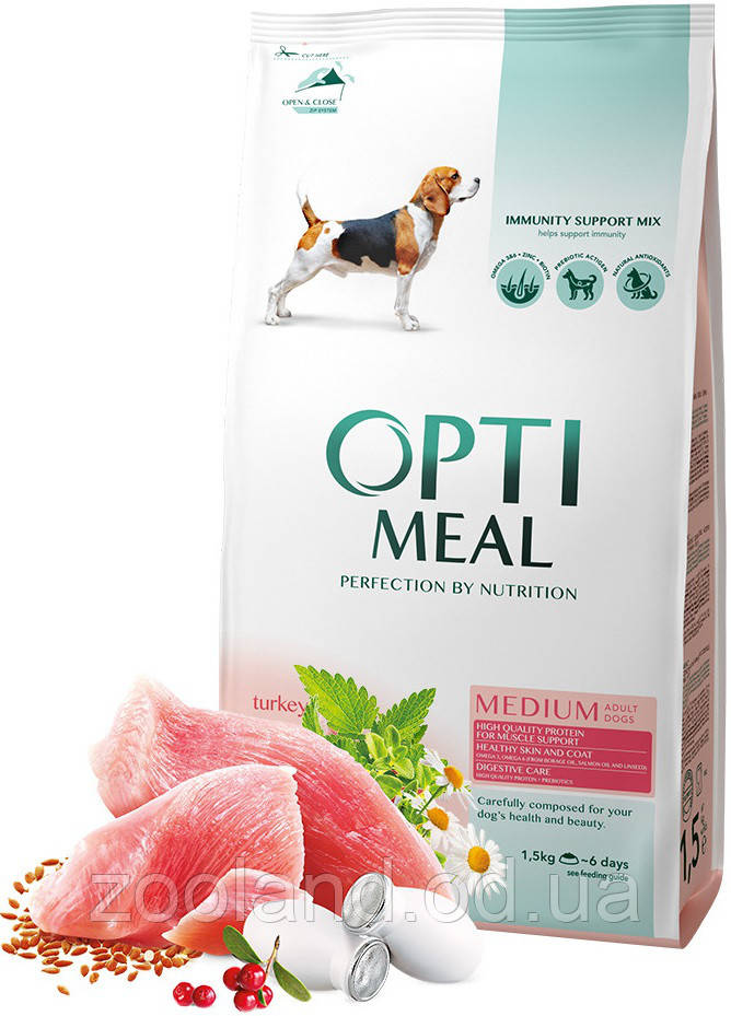 Optimeal Medium Adult Dog для дорослих середніх порід, 12 кг