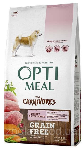 Optimeal Grain-Free Adult Dog беззерновий корм з індичкою й овочами, 10 кг