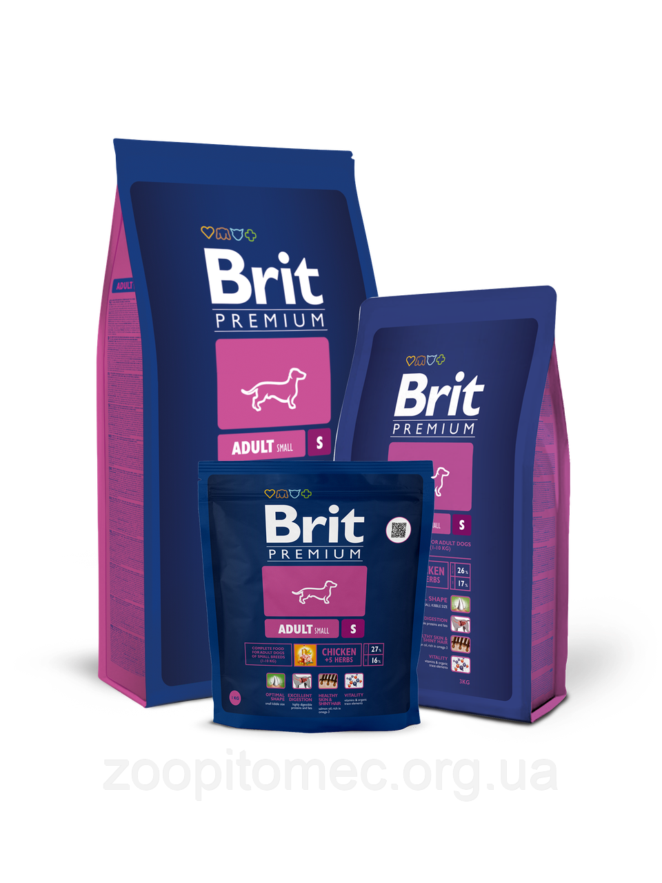 Корм Brit Premium (Брит Преміум) Dog Adult S для дорослих собак дрібних порід, 1 кг