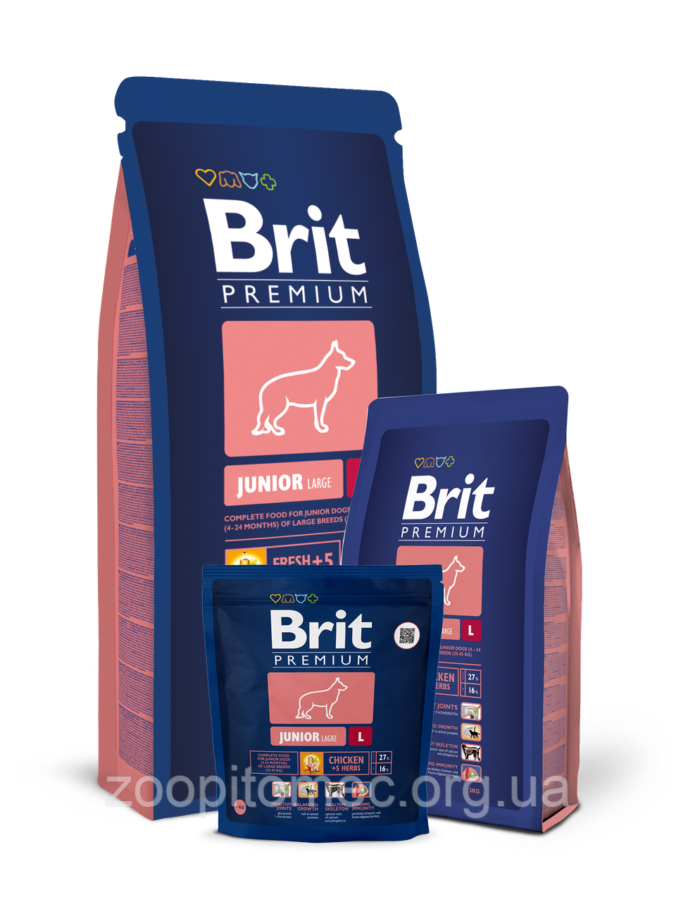 Корм Brit Premium (Брит Преміум) Dog Junior L для цуценят і молодих собак великих порід, 15 кг