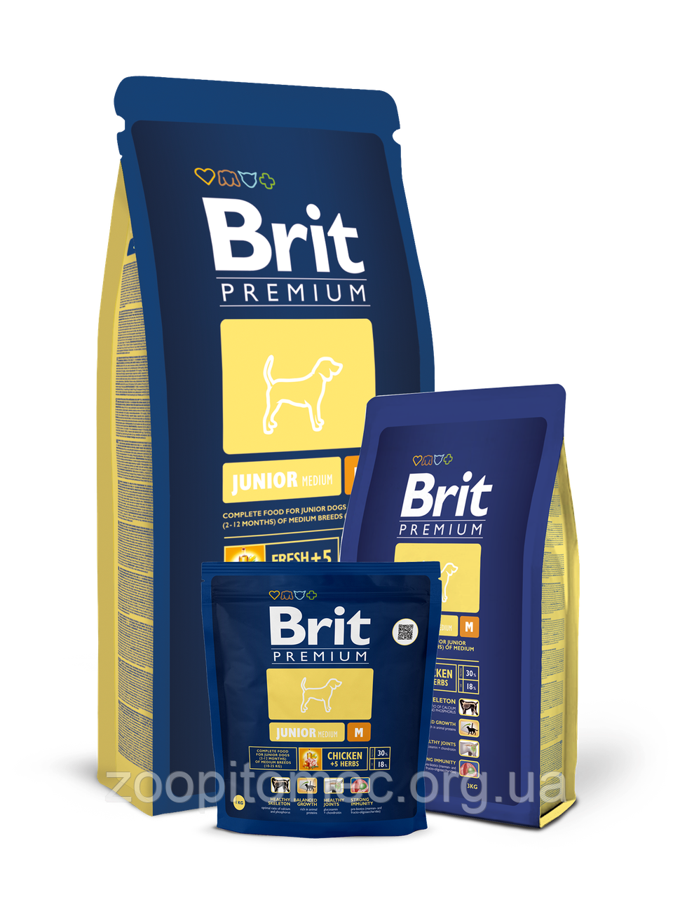 Корм Brit Premium (Брит Преміум) Dog Junior M для цуценят і молодих собак середніх порід, 3 кг