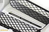 Решітка радіатора Mercedes GLK X204 рестайл стиль AMG (чорна + срібло), фото 5