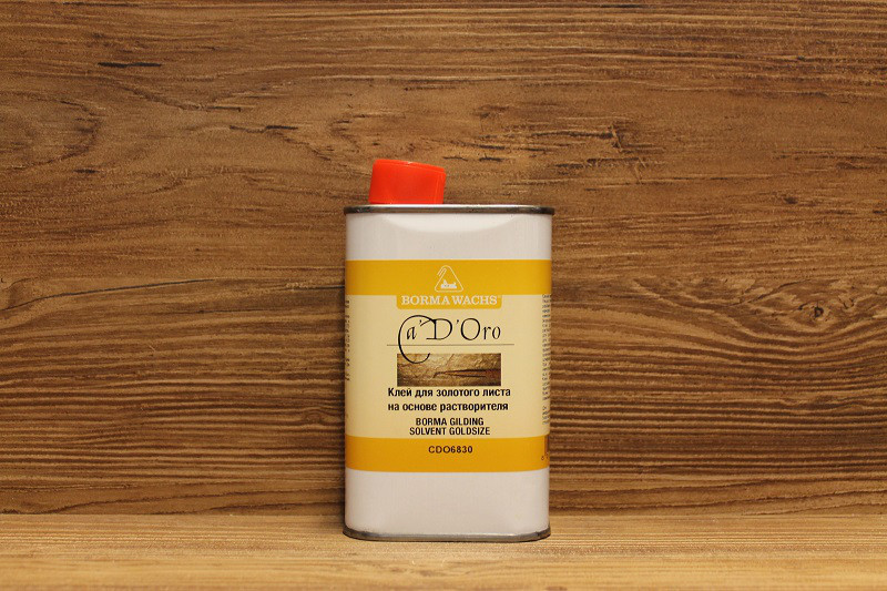 Клей для золотого листа на основе растворителя, Gilding Solvent Based Goldsize, Borma Wachs, Can d'Oro, 250 мл