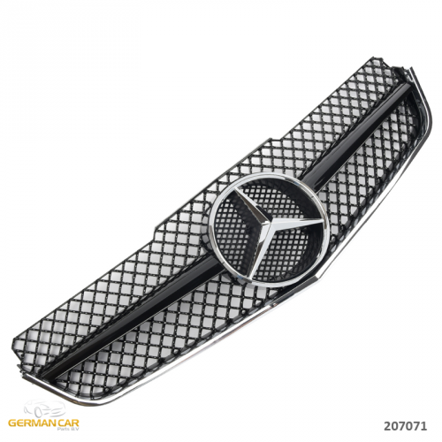 Решітка радіатора Mercedes C207 у стилі AMG (чорний глянець + хром рамка)