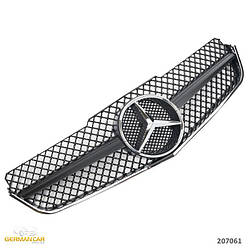 Решітка радіатора Mercedes C207 стиль AMG (чорний мат + хром рамка)