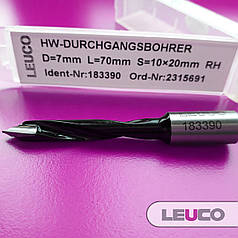 7x70x42x10 Свердло для наскрізних отворів Leuco EcoLine з наконечником з твердого сплаву, (праве)