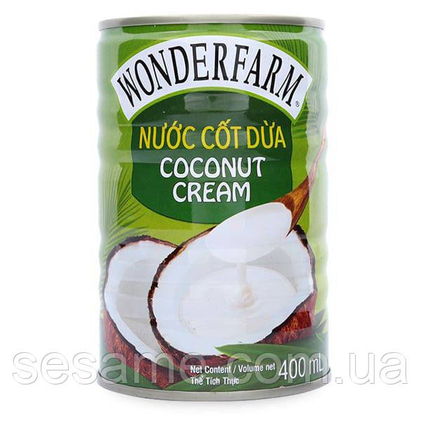 Кокосові вершки натуральні Wonderfarm Coconut Cream 400ml (В'єтнам)