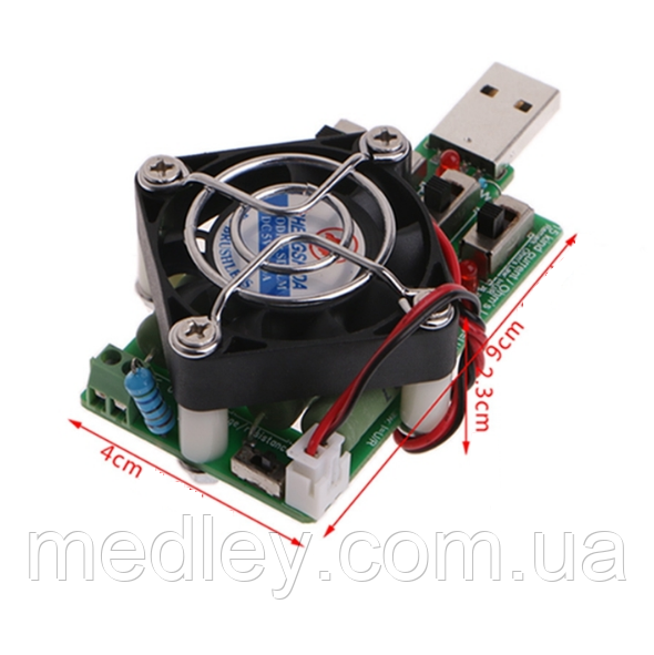 Нагрузочный резистор с кулером USB 4А - фото 3 - id-p660696979