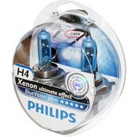 Автомобильная галогенная лампа Philips Xenon White Vision H4 12V 60/55 W