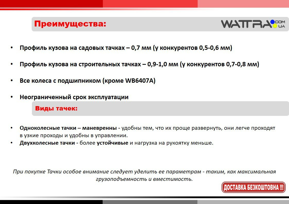 Тачка садовая одноколесная WB6407В BUDFIX объем вода / песок 65/142 л, грузоподъемность 110 кг - фото 5 - id-p592905283