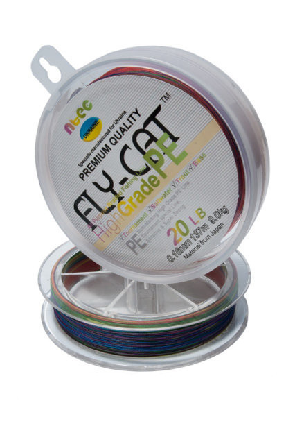 Шнур плетений NTEC Fly-Cat Multicolor 137м, Ø0.20мм, 13.5кг