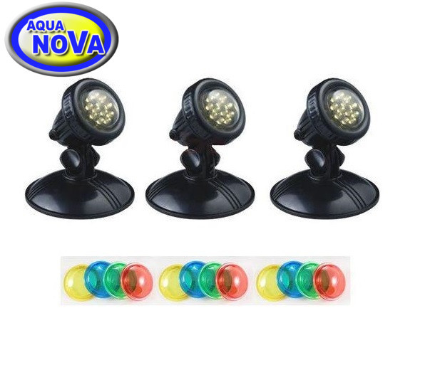 Підводний світильник AquaNova NLEDPB-3 для ставка фонтану водоспаду (к-ті датчик день/ніч), фото 1