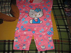Комплект піжамка на дівчинку Hello Kittj футболка і бриджі рожевий розміри 10,12 і 14