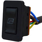 Перемикач склопідіймача з підсвіткою і дротами ASW-21D, 12 V, 20 А