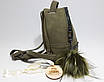 Жіночий міні рюкзак з блискітками оливкового кольору, фото 7