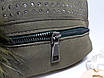 Жіночий міні рюкзак з блискітками оливкового кольору, фото 9