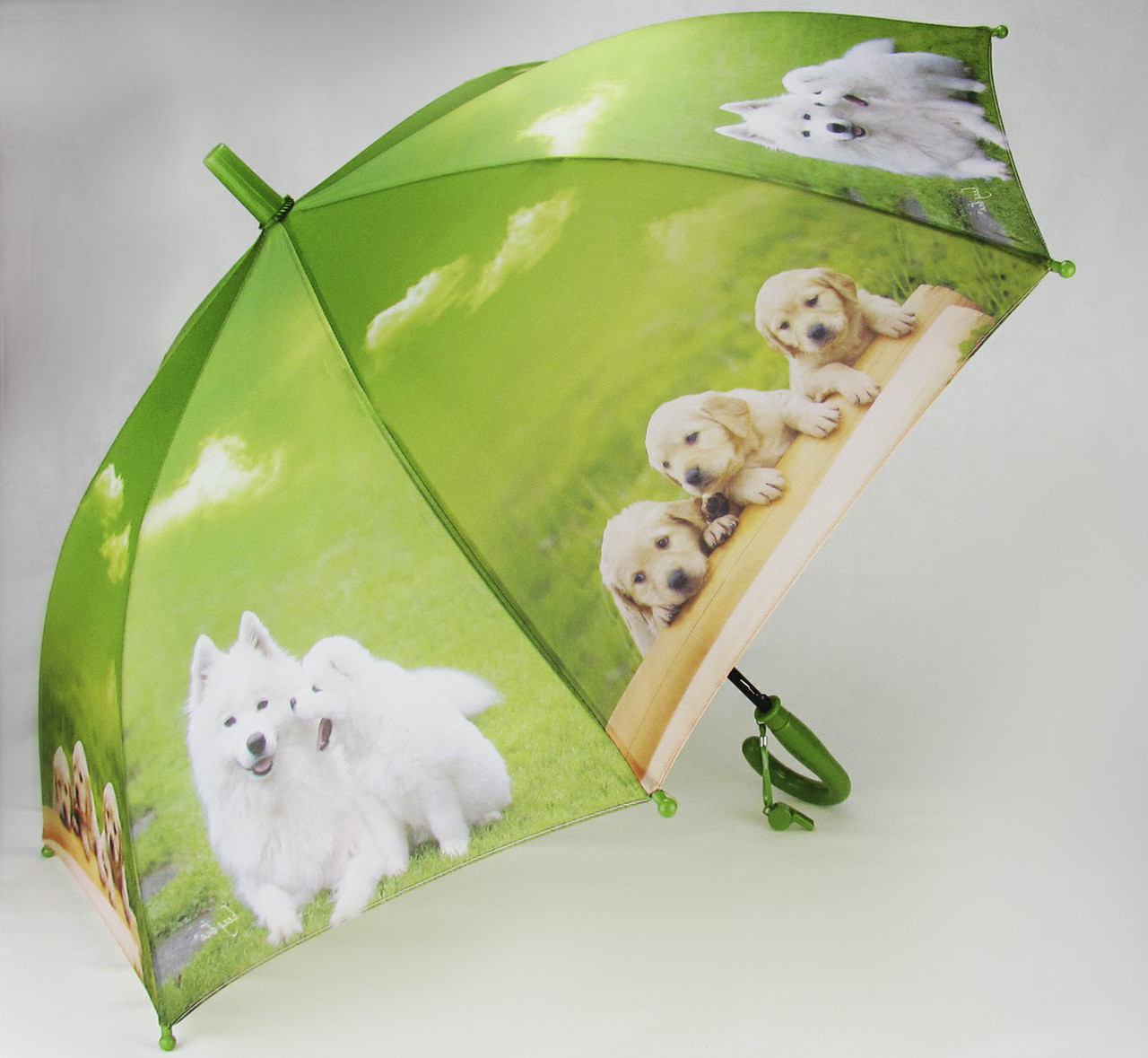 Дитячий парасольку 6602-1 щенята/кошенята зелений
