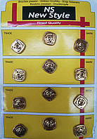 Кнопки пришивные квадратные золотистый метал 1,5 см