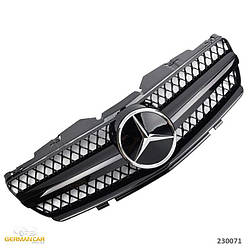 Решітка радіатора Mercedes SL R230 (01-06) стиль AMG (чорний глянц + хром зірка)