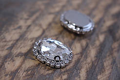 Брошка овальна прозора