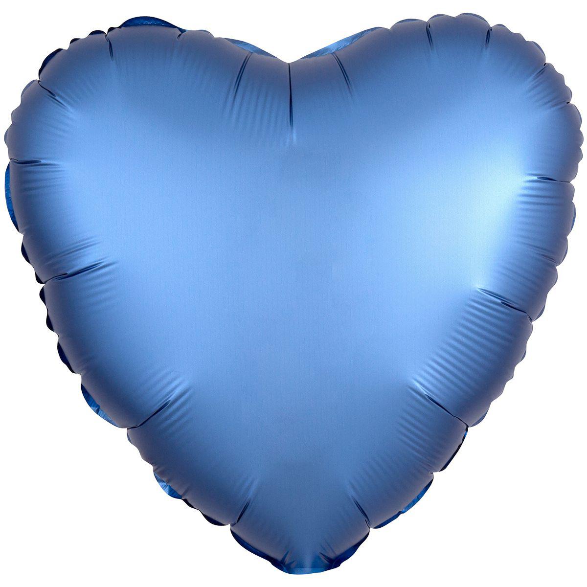 Фольговані кулі без малюнка 18" серце сатин Блакитне s15 (Anagram)