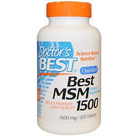 Doctor's Best, Best MSM 1500 (метилсульфонілметан), 1500 мг, 120 таблеток