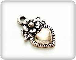 Металева підвіска Кулон-Сердечко, 7*19мм