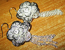 Срібні сережки "Троянда пустелі" від студії LadyStyle.Biz