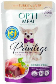 Optimeal Privilege Adult Dog з індичкою і печінкою в гарбузовому желе, 1 шт.