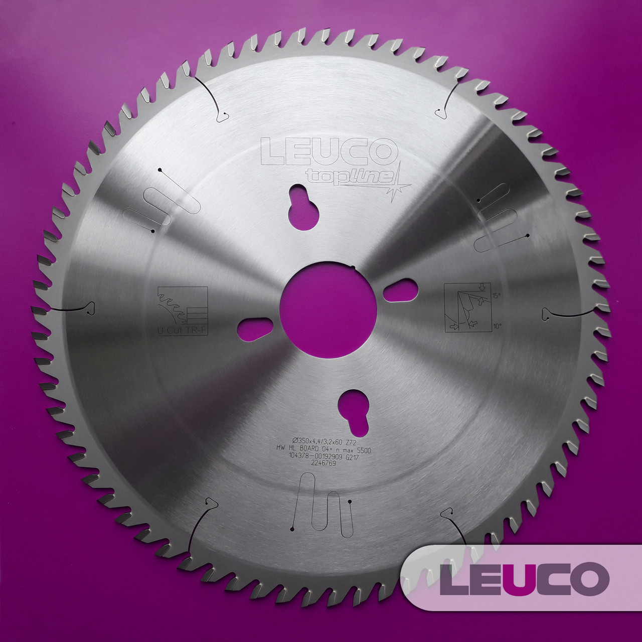 350x4,4/3,2x60 Z=72 Основна дискова пила Leuco для пильних центрів