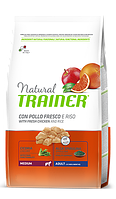 Корм Trainer (Трейнер) NATURAL Adult MEDIUM Con Pollo Fresco для дорослих собак середніх порід з куркою, 3 кг