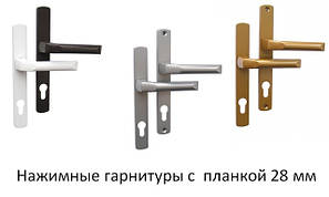Дверні ручки (моноблоки) з планкою 28 мм