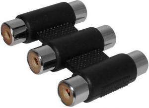 Перехідник 3 гнізда RCA - 3 гнізда RCA, фото 1