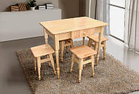 Комплект кухонный стол+4 табурета серия Смарт (Микс Мебель) стол 900х600мм бук