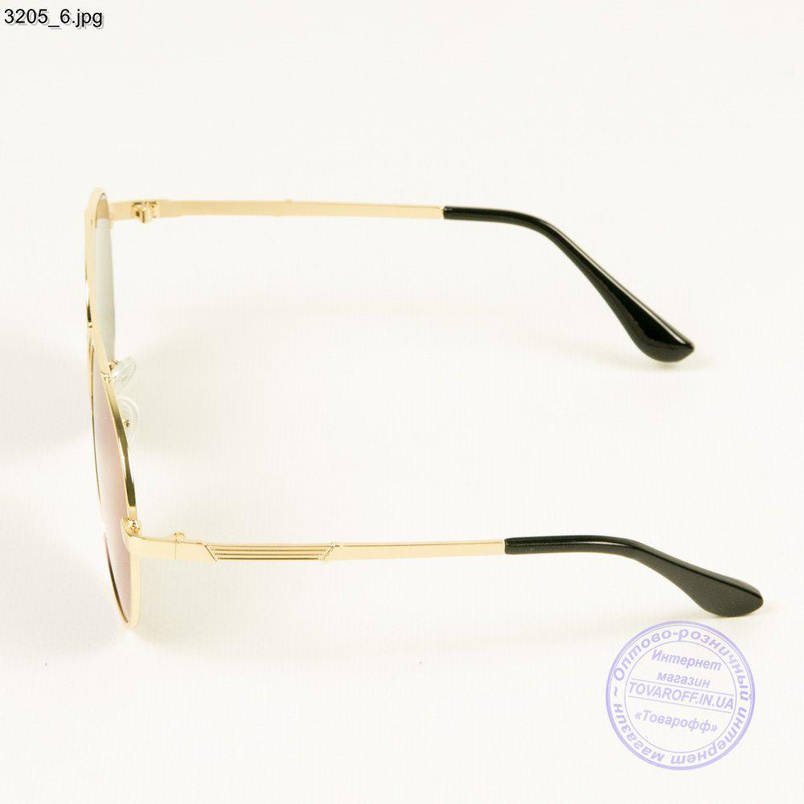 Сонцезахисні дзеркальні окуляри авіатор з переливчастими склом - 3205/1, фото 2