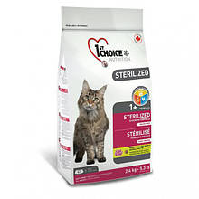 1st Choice (Фест Чойс) Корм для кастрованих котів і стерилізованих кішок з куркою, 2,4 кг