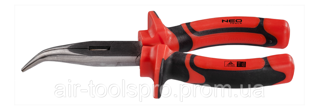 Плоскогубці подовжені вигнуті діелектричні, 1000 В, NEO TOOLS