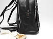 Жіночий середній рюкзак з двосторонніми паєтками чорного кольору, фото 9