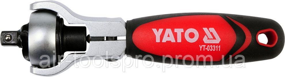 Тріскачка під біти і головки 1/4", з шарніром, YATO