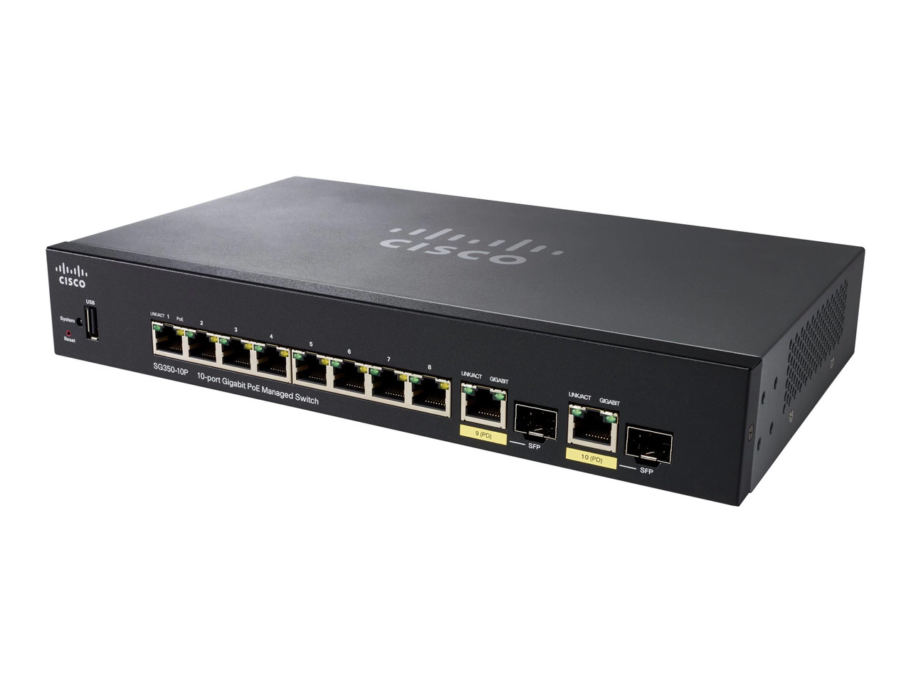 Комутатор Cisco SG350-10MP 10-port Gigabit POE Managed Switch (SG350-10MP-K9)
