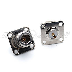 Роз'єм гніздо N монтажне, кріплення на 4 гвинти, фото 1