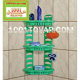 Кутова пластикова поличка, бежева, фото 8