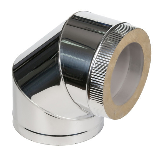 Коліно сендвіч димаря нерж/оцинк 90 град. термо