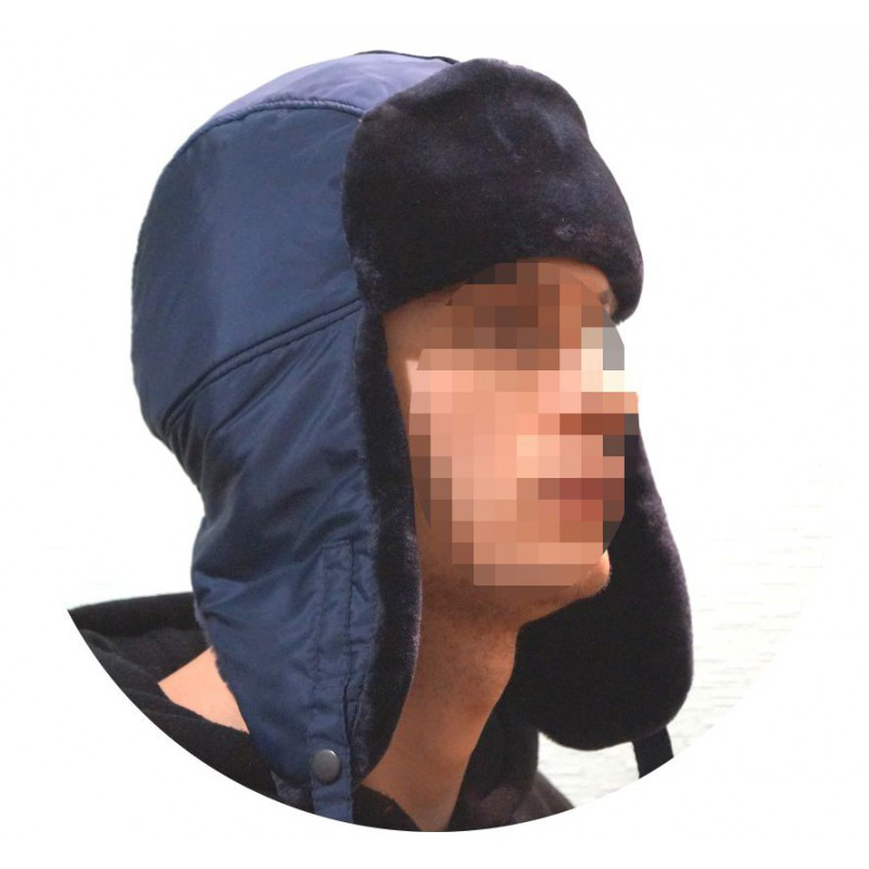 Шапка-вушанка зимова синя (бондинг) 54-60, фото 1